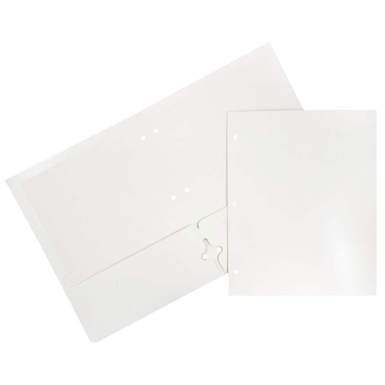 JAM Paper Laminated 2-Pocket Glossy 3-Hole Punch School Folders, 6ct.